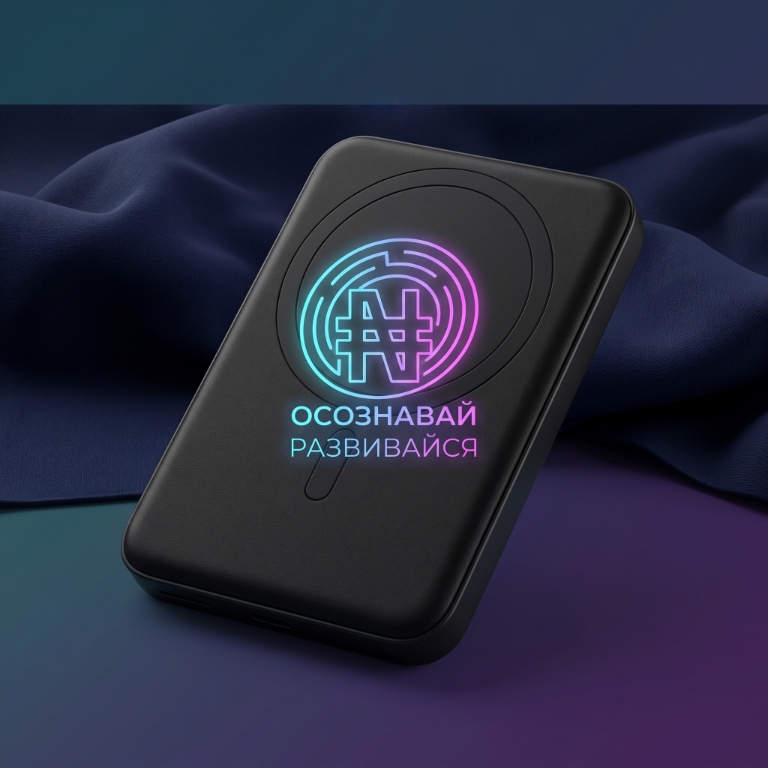 Беспроводной пауэрбанк 10 000 mAh с гравировкой